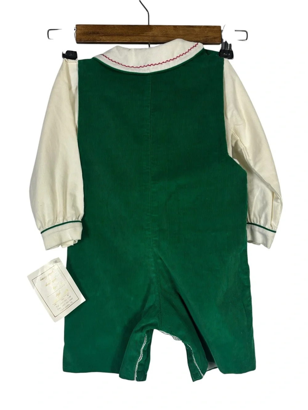Anavini NWT Baby Boy 24M Green Smocked Corduroy Overalls Holiday Christmas